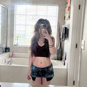 SHEIN Small Velvet Red Crop Top